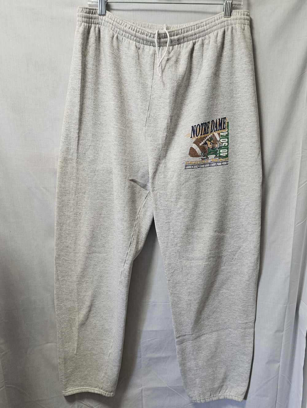 Vintage Notre Dame Fighting Irish Track Sweatpants TNT Tag Sz XL